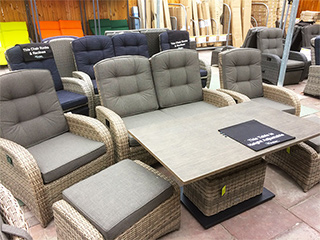 Rattan deals reclining sofa