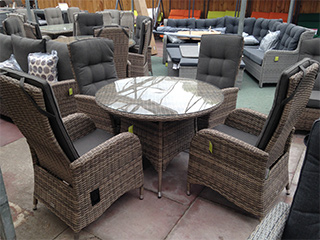 Rattan reclining outlet dining set