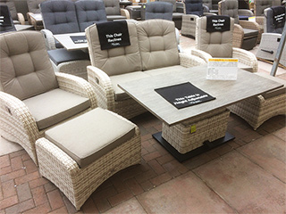 The latte coloured rattan sofa set