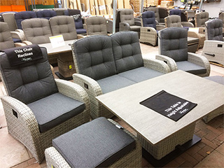 The silver grey rattan sofa set